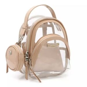 STEVE MADDEN BJENN  Clear Mini Backpack with Coin, Makeup Bag